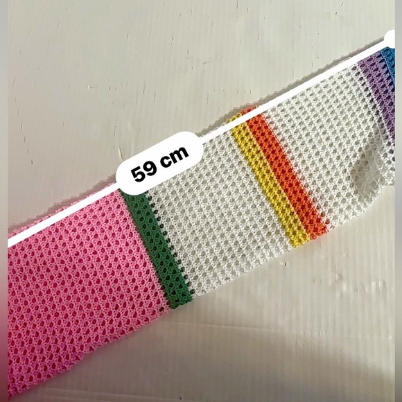 Colorblock Crochet pullover Crop knit top crochet Swim cover breathable Small - Picture 7 of 8